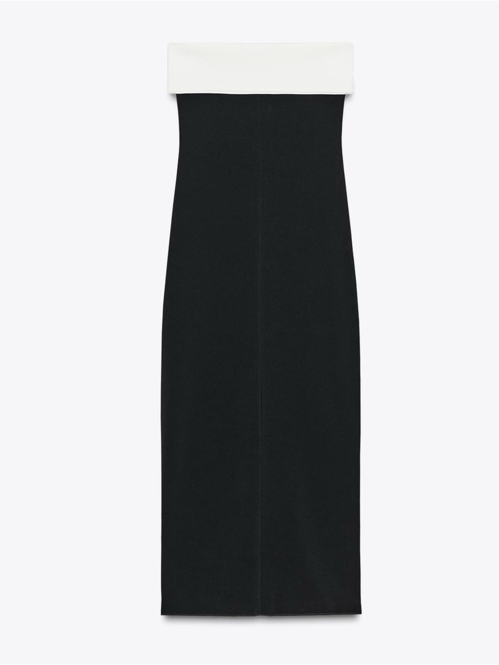 ZARA Strapless stretchy sculpt bandeau dress with gold button detail - Picture 6 of 13